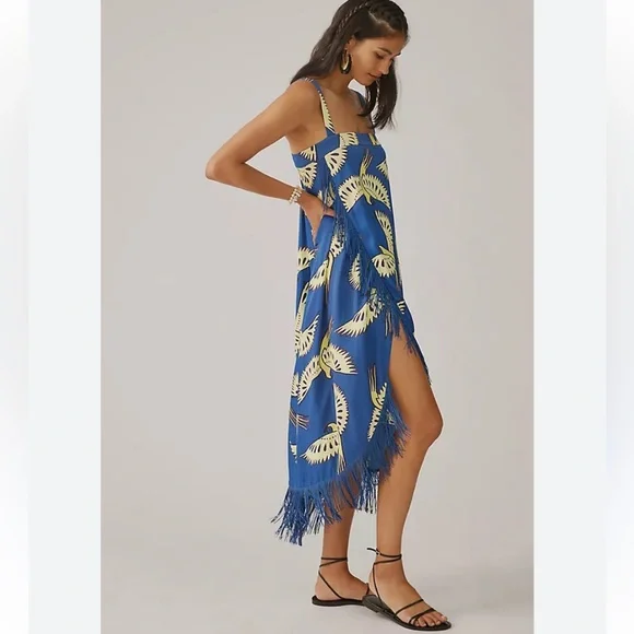 Farm Rio X Anthropologie Fringe Dress - Sz. L - Picture 6 of 16